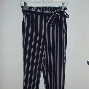 Aqua $210 Women's Blue White Stretch Mid-Rise Casual Striped Jogger Pants XS